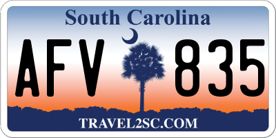 SC license plate AFV835