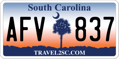 SC license plate AFV837