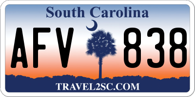 SC license plate AFV838