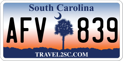 SC license plate AFV839