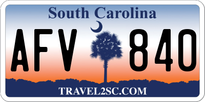 SC license plate AFV840