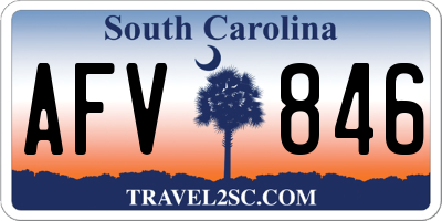 SC license plate AFV846