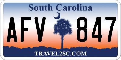 SC license plate AFV847