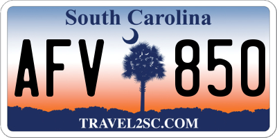 SC license plate AFV850