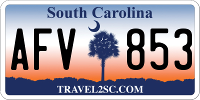 SC license plate AFV853