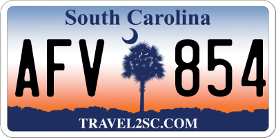 SC license plate AFV854