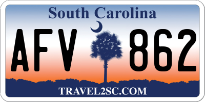 SC license plate AFV862