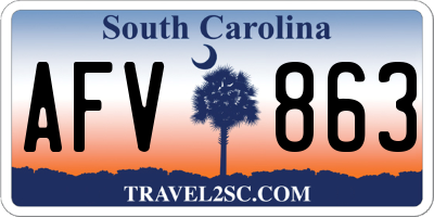 SC license plate AFV863