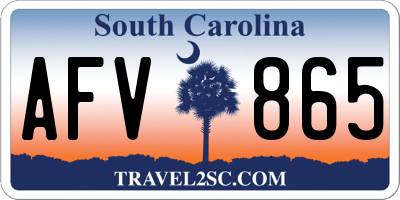 SC license plate AFV865