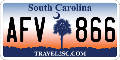 SC license plate AFV866