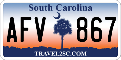 SC license plate AFV867