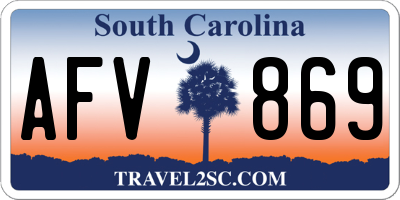 SC license plate AFV869