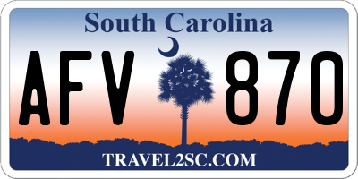 SC license plate AFV870