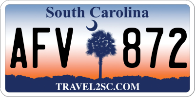 SC license plate AFV872
