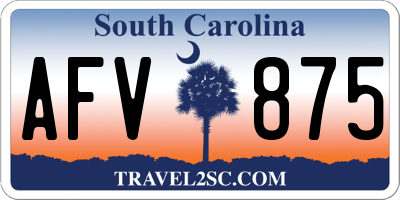 SC license plate AFV875