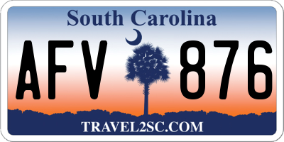 SC license plate AFV876
