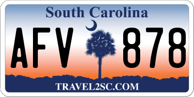 SC license plate AFV878