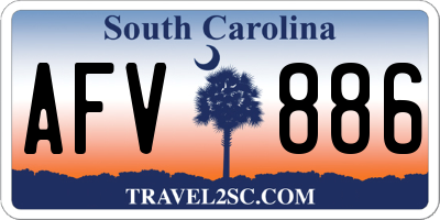 SC license plate AFV886