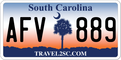 SC license plate AFV889