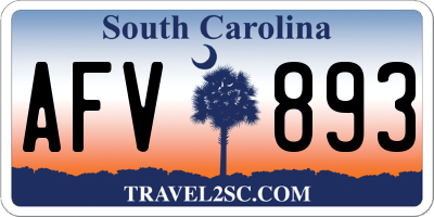 SC license plate AFV893