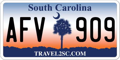 SC license plate AFV909