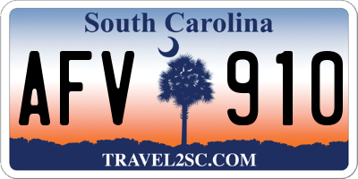 SC license plate AFV910