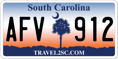 SC license plate AFV912