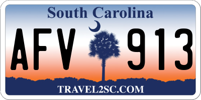 SC license plate AFV913