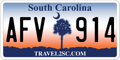 SC license plate AFV914