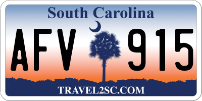 SC license plate AFV915