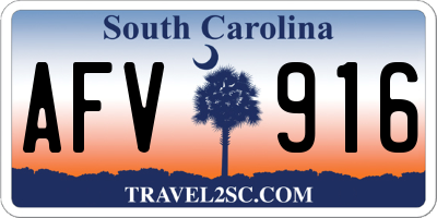 SC license plate AFV916