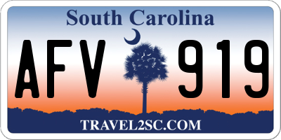 SC license plate AFV919