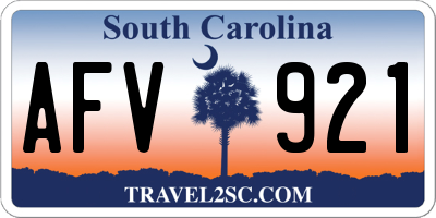 SC license plate AFV921