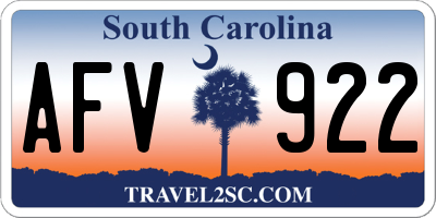 SC license plate AFV922