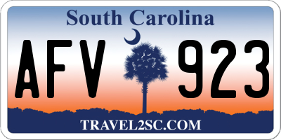 SC license plate AFV923