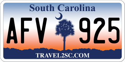 SC license plate AFV925