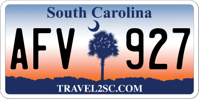 SC license plate AFV927