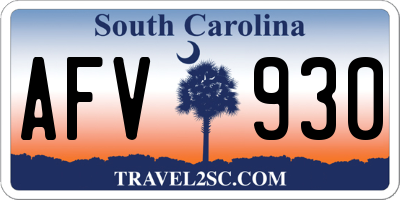 SC license plate AFV930