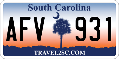 SC license plate AFV931