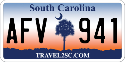 SC license plate AFV941