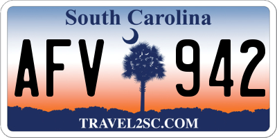 SC license plate AFV942