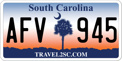 SC license plate AFV945