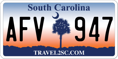 SC license plate AFV947