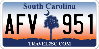 SC license plate AFV951