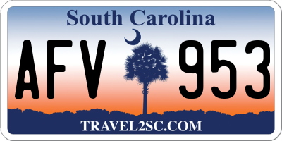 SC license plate AFV953