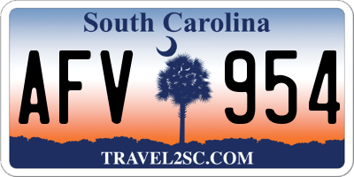 SC license plate AFV954