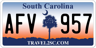 SC license plate AFV957