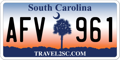 SC license plate AFV961