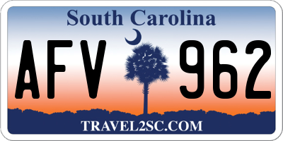 SC license plate AFV962