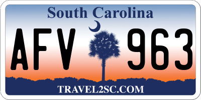SC license plate AFV963